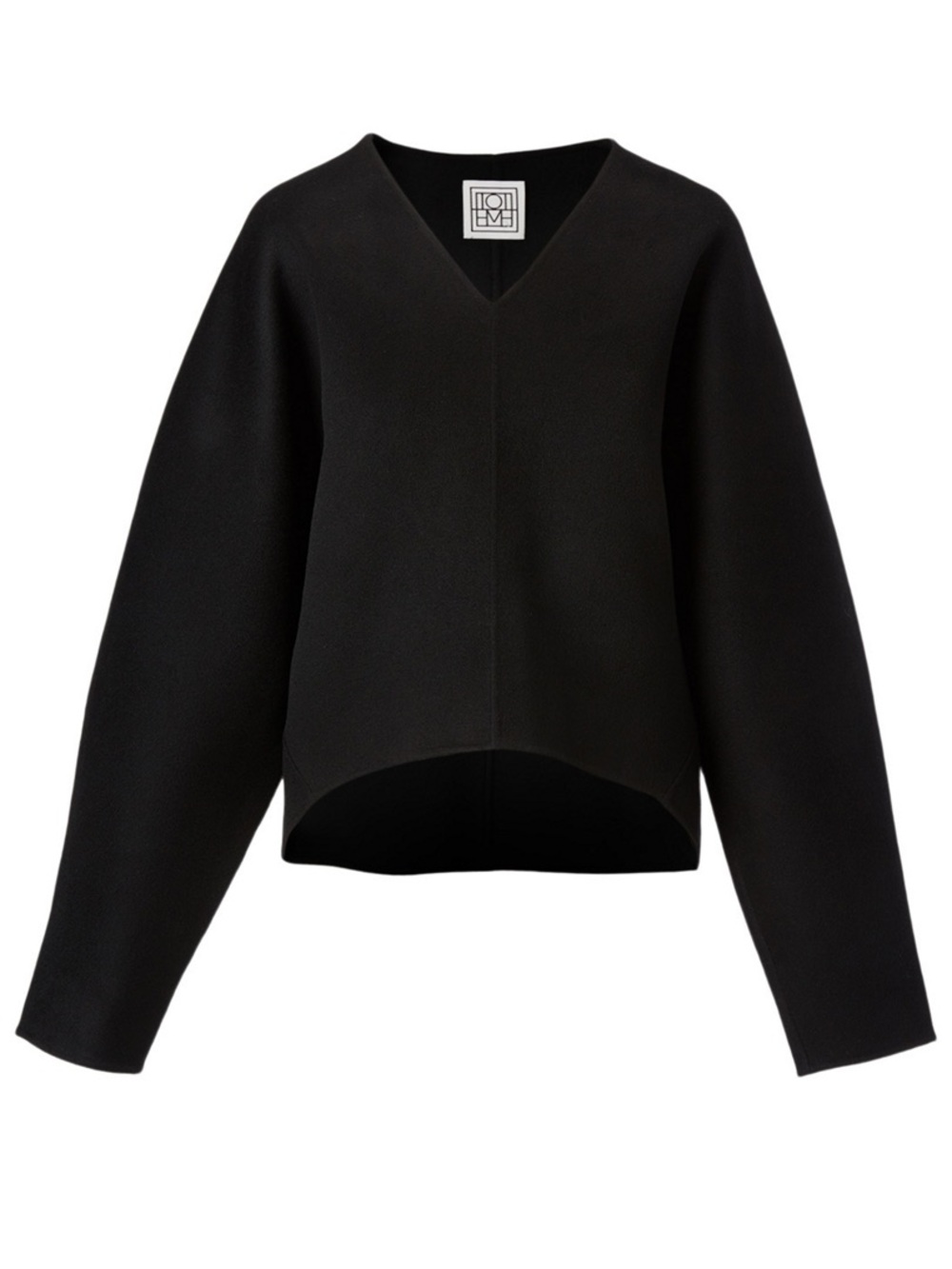Toteme Black Rennes V-Neck Relaxed Sweater
